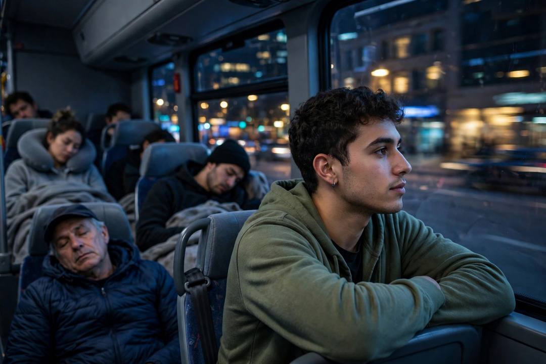 Scene from the story: The Night Bus to Chicago